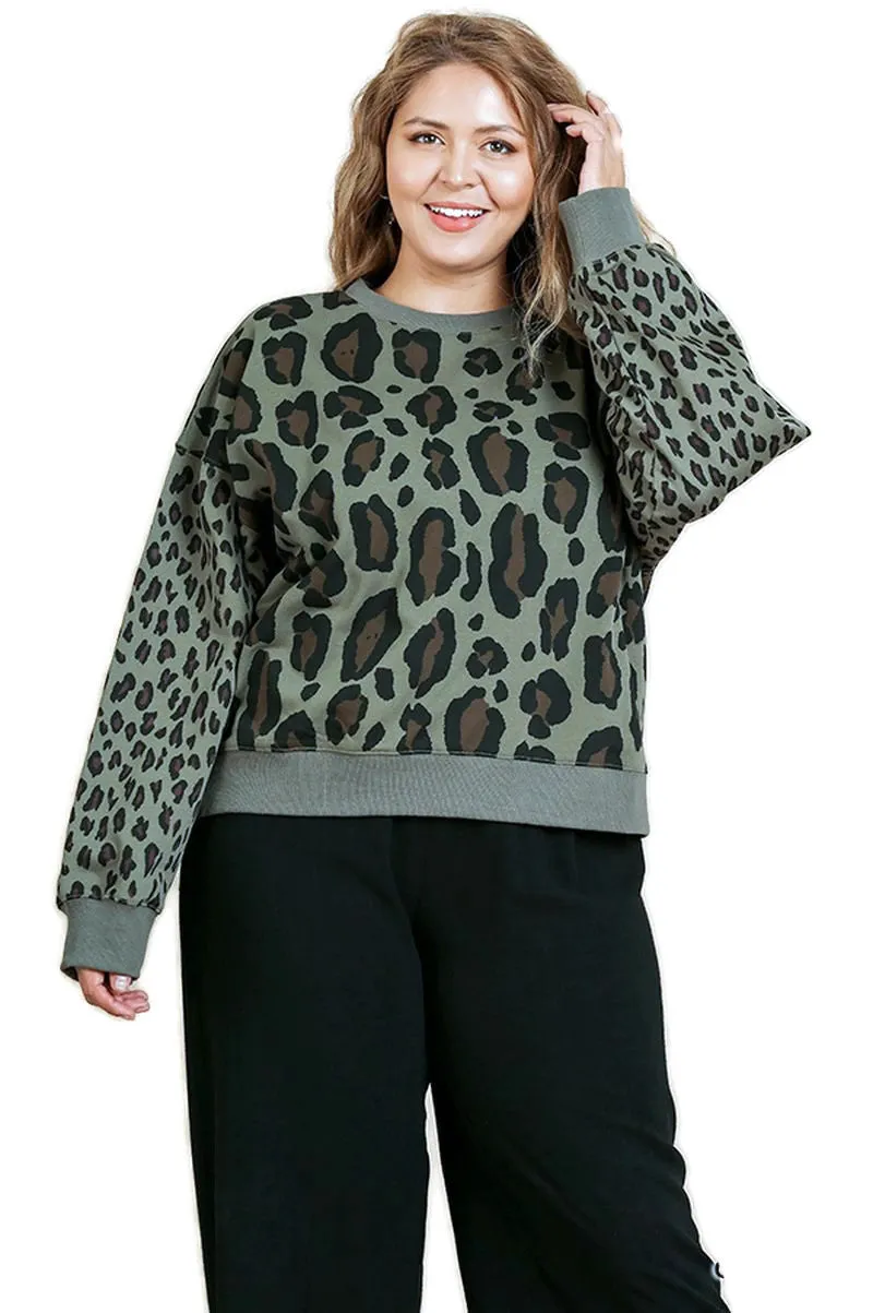 Wild Leopard Top, Olive