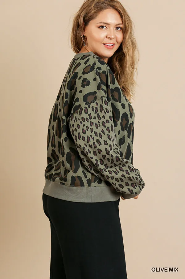 Wild Leopard Top, Olive