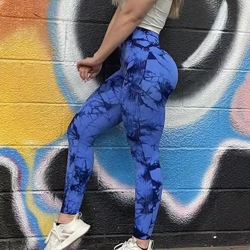 Women Gym Tie Dye Leggings Women Seamless Fitness Yoga Pants