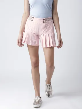 Women Pink Casual Shorts