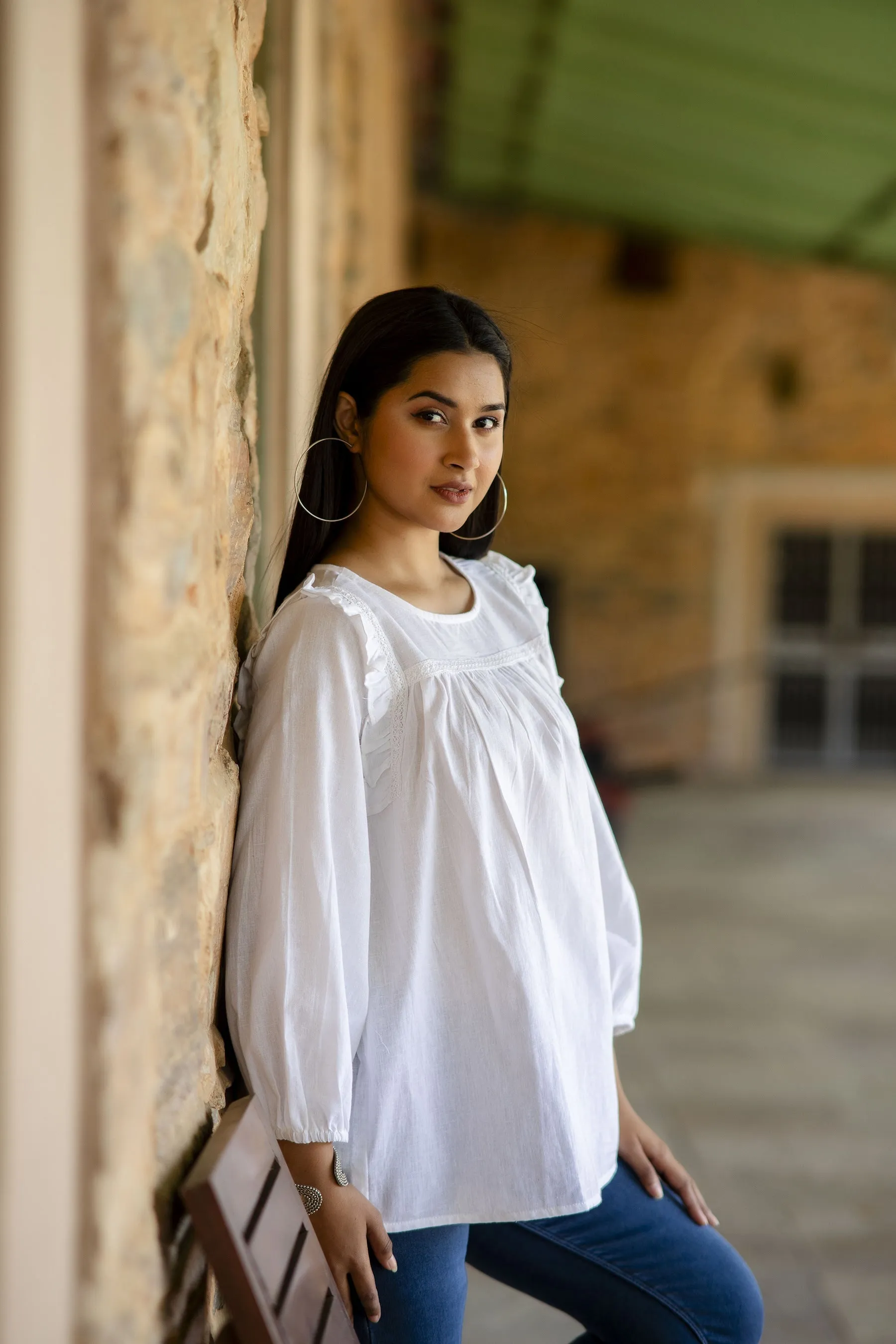 Women White Straight Tunic