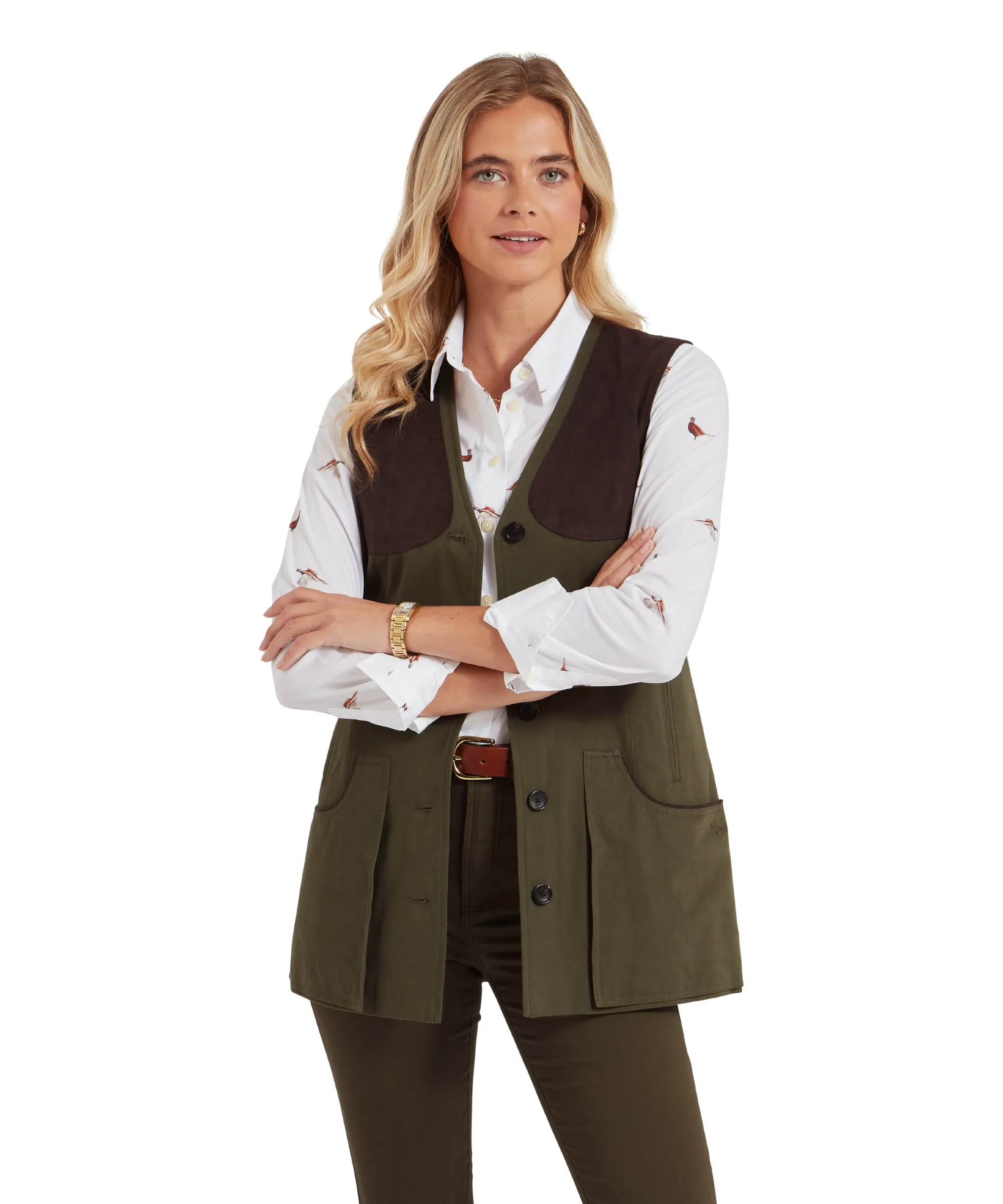 Women's All Season Shooting Vest - Dark Olive