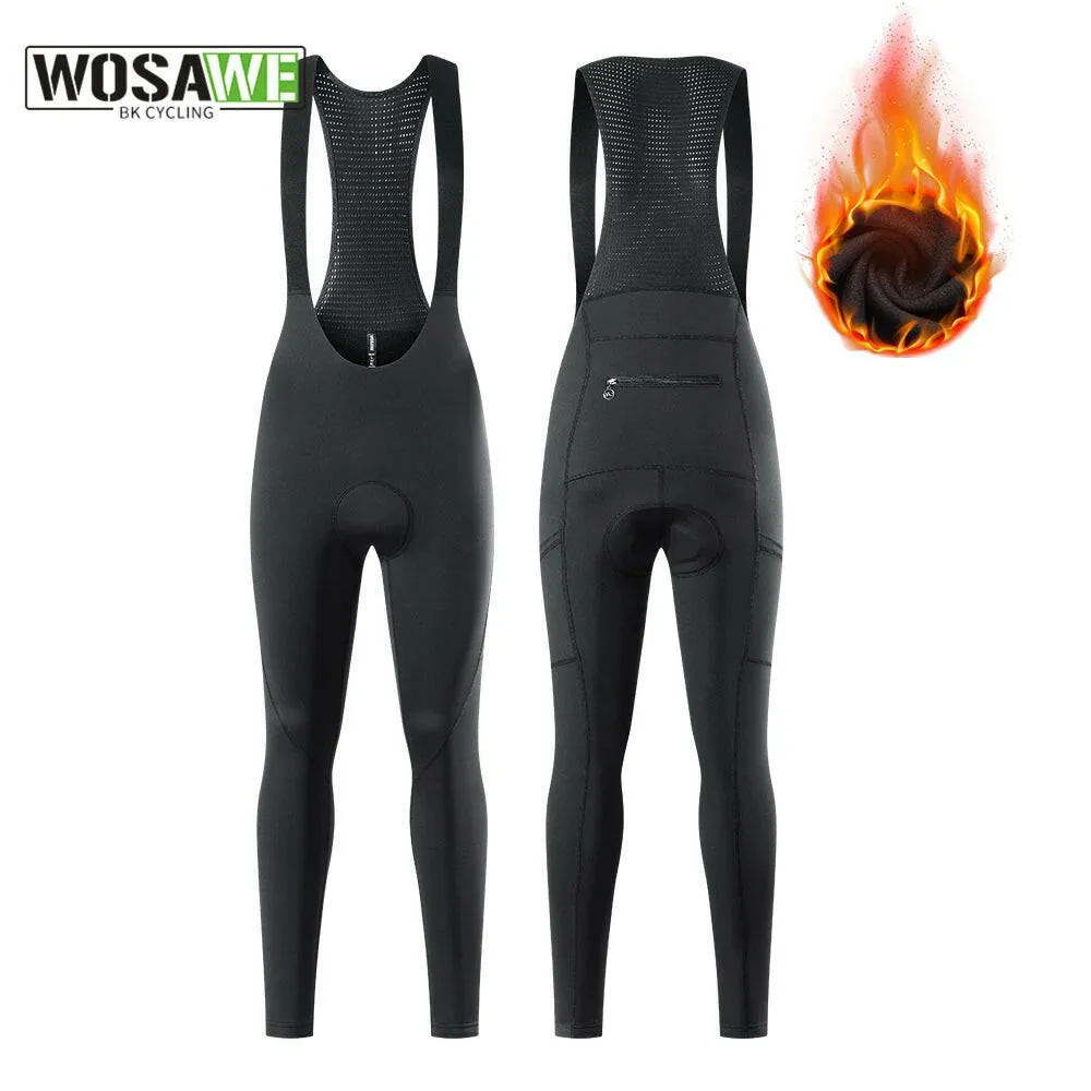 Women's Cycling Bib Tights Winter Trousers with pad Thermal Mountain Bike Pants Bicycle Tights Cycling Bib Pants