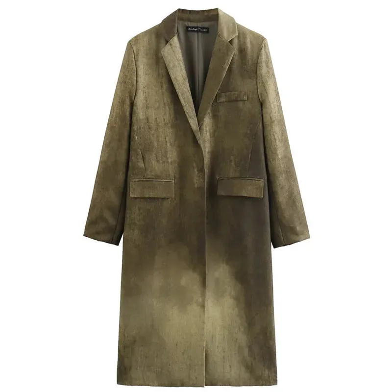 Women's Distressed Rugged Trench Coat