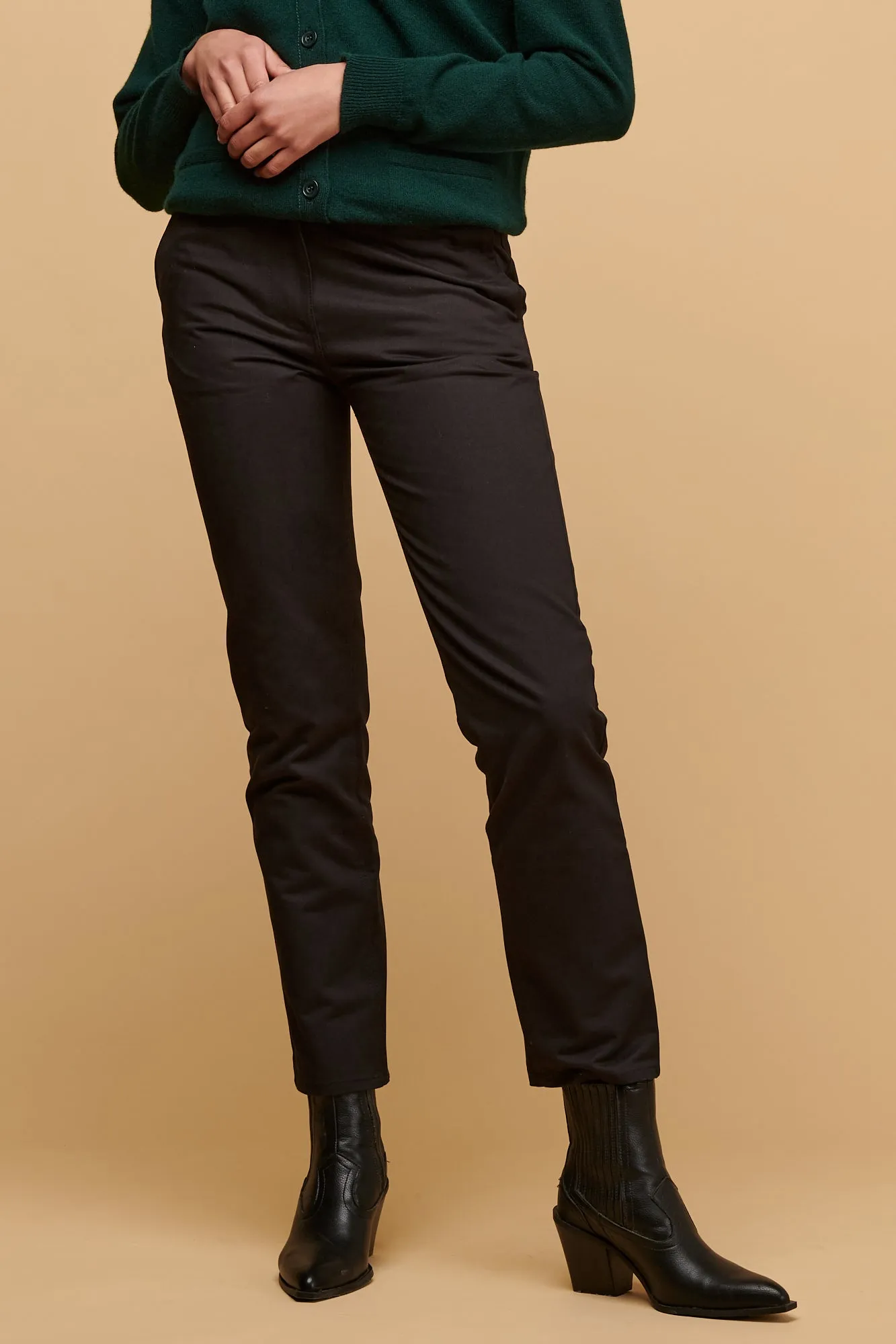 Women's Heavyweight Slim Chino - Black