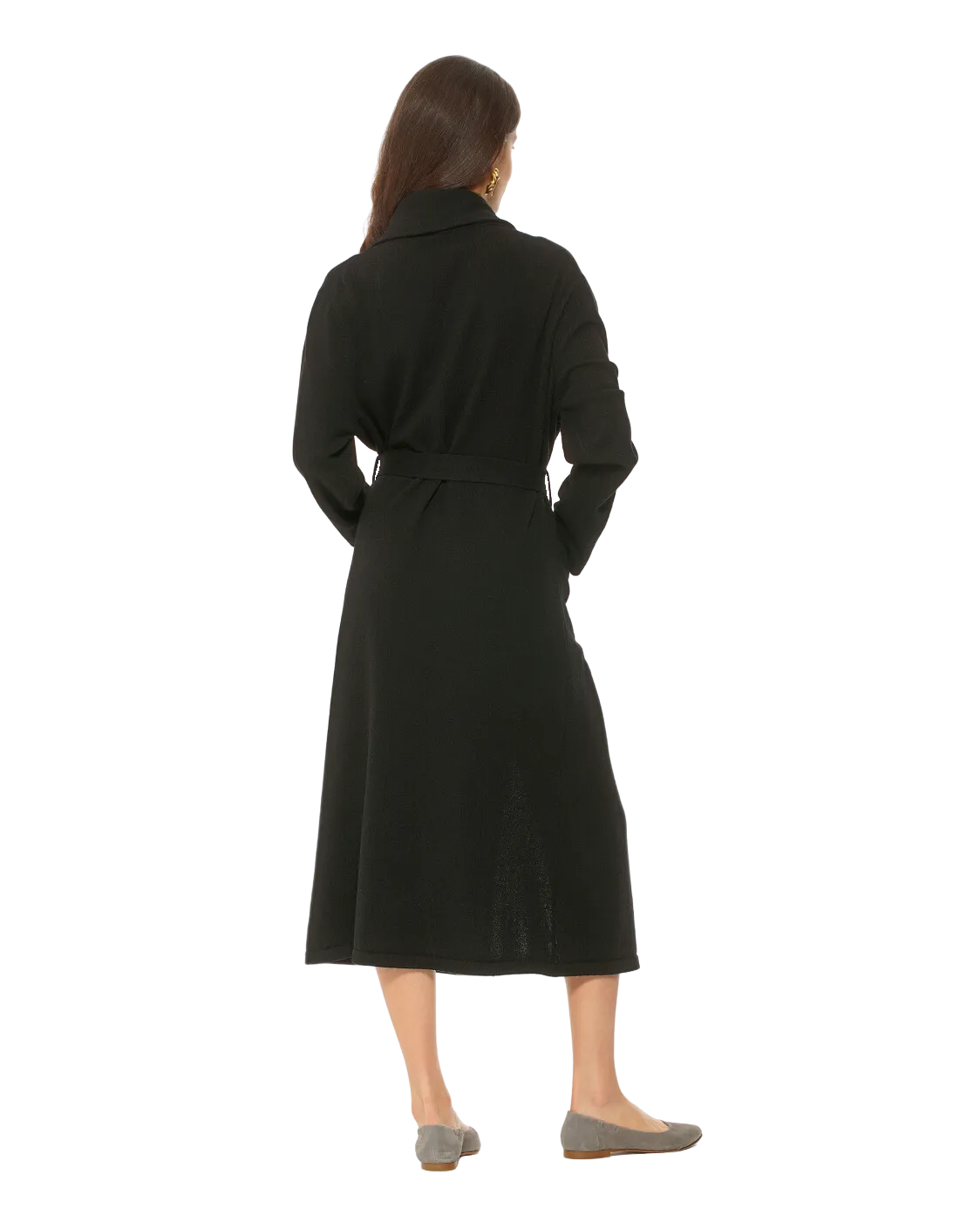 Women's Pure Cashmere Knit Robe Black