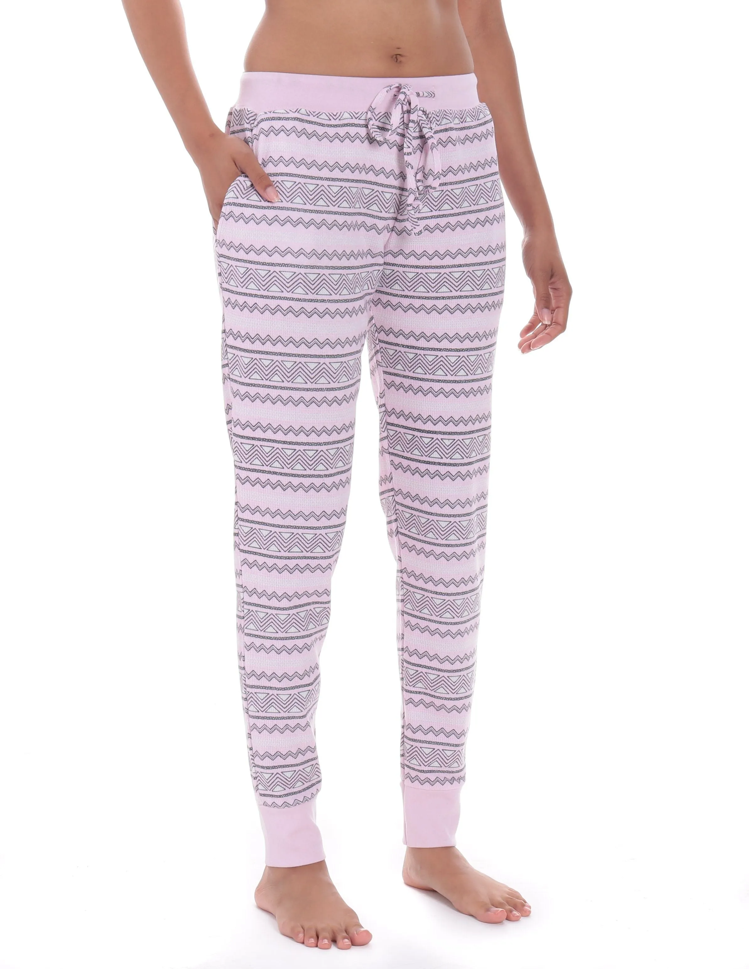 Women's Waffle Knit Thermal Jogger Lounge Pants