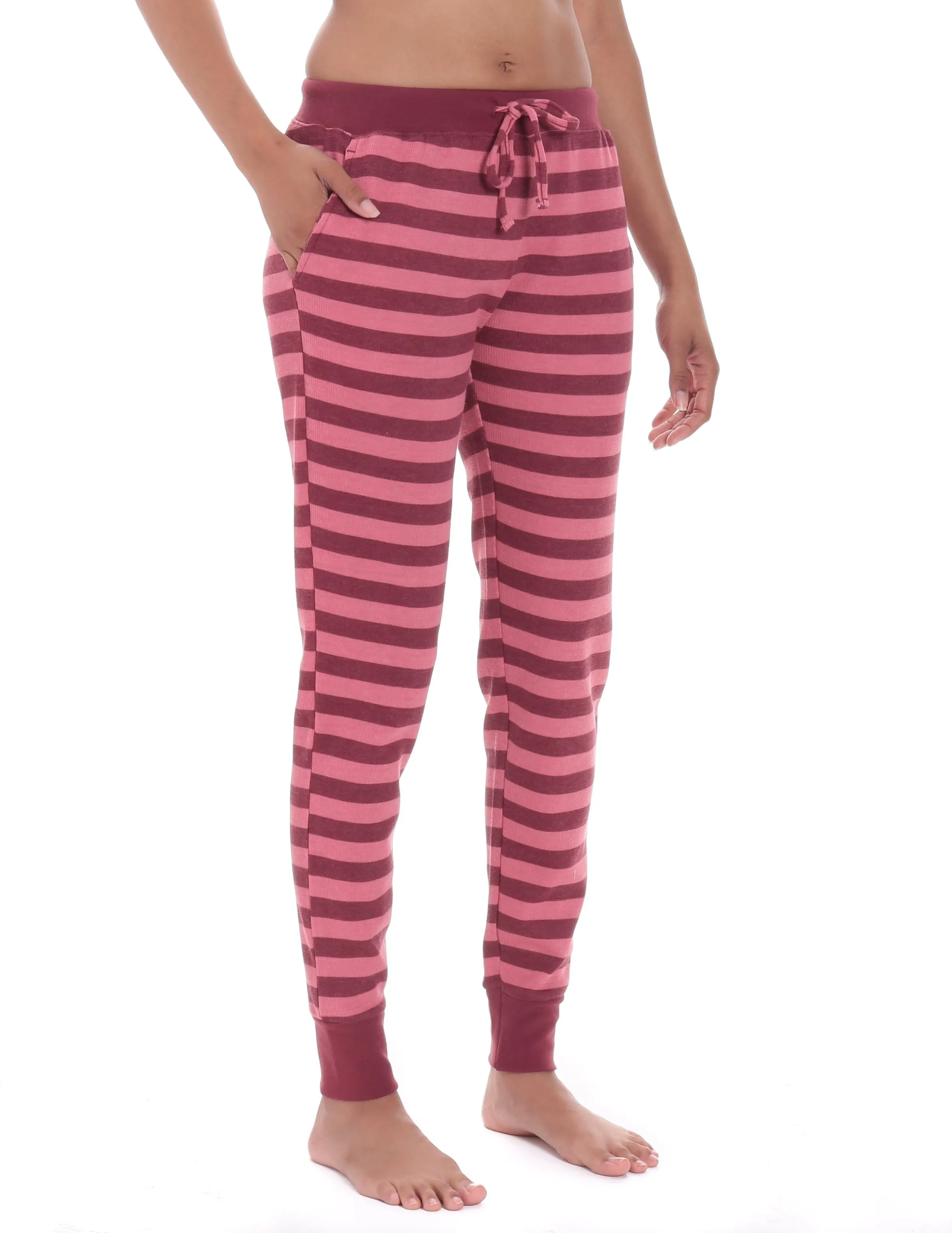 Women's Waffle Knit Thermal Jogger Lounge Pants