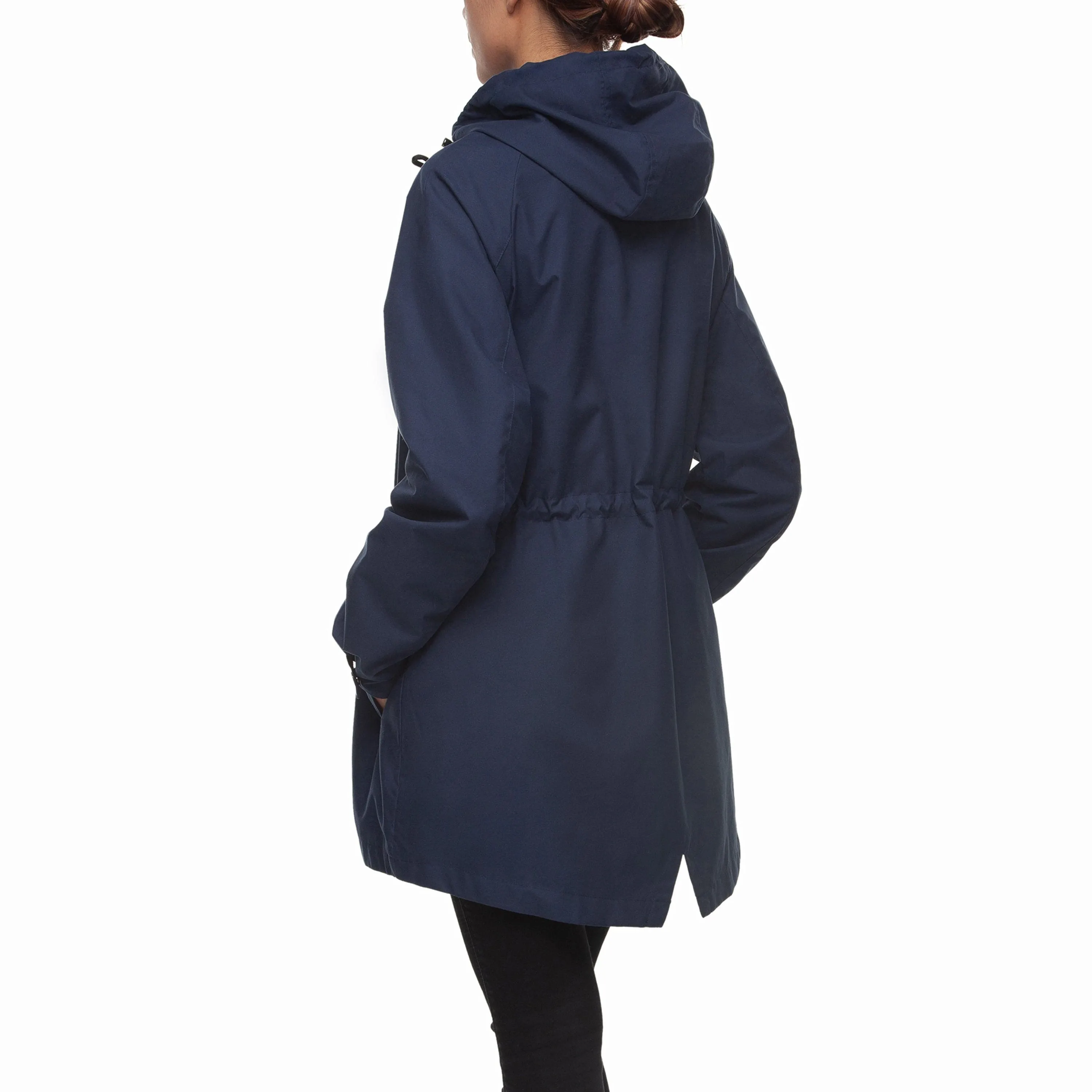 Women's Water-Resistant Anorak Hooded Rain Jacket Trench Coat