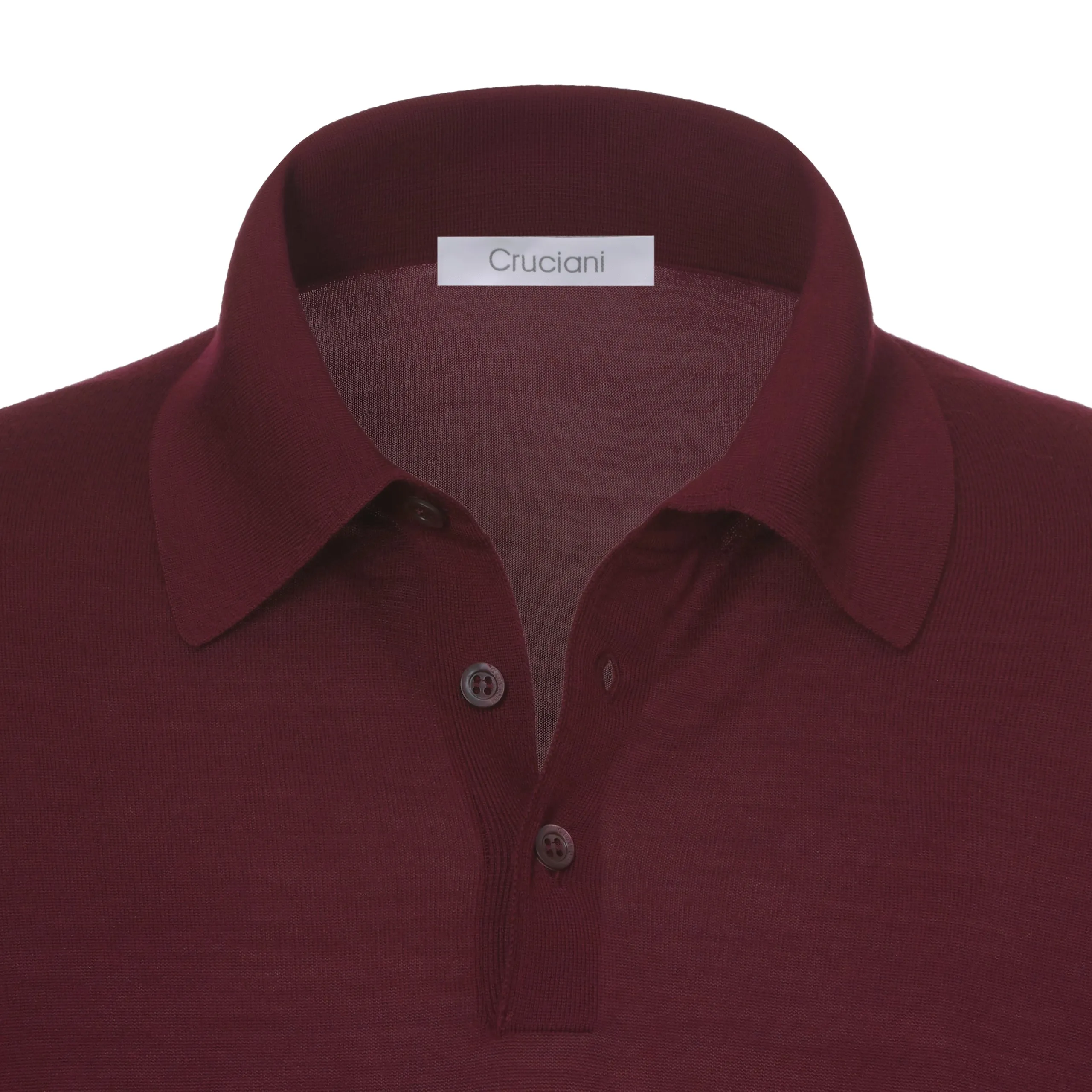 Wool Sweater Polo Shirt in Red Rusty