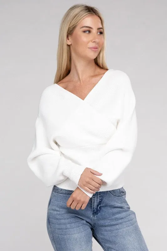 WRAP PULLOVER SWEATER