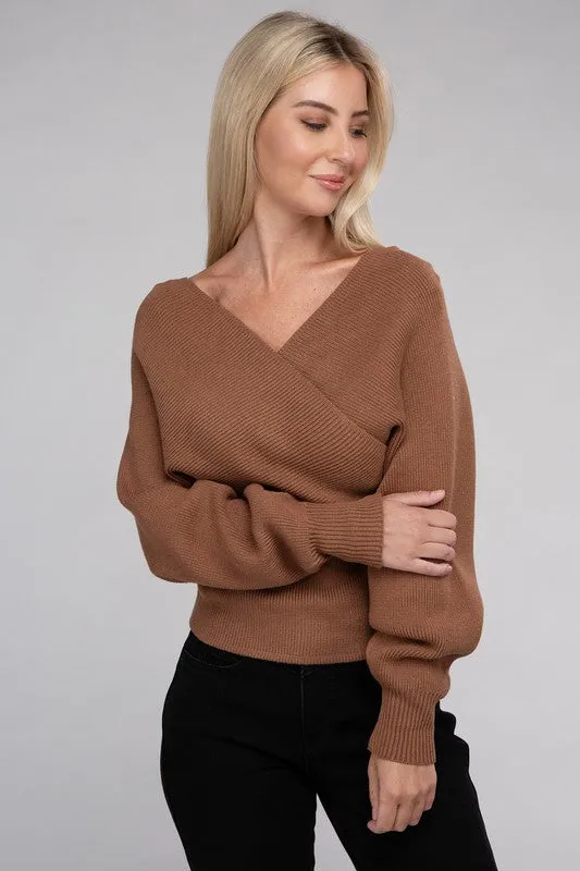 WRAP PULLOVER SWEATER