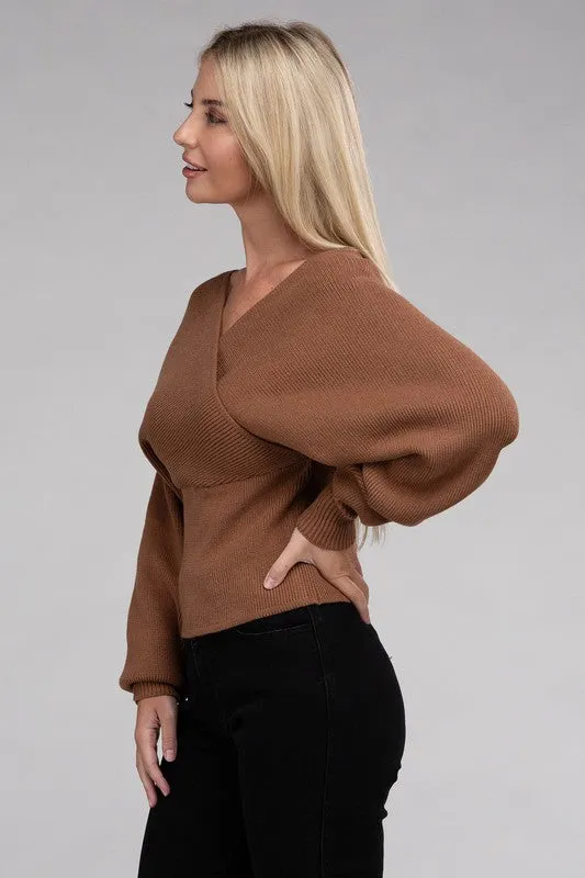 WRAP PULLOVER SWEATER