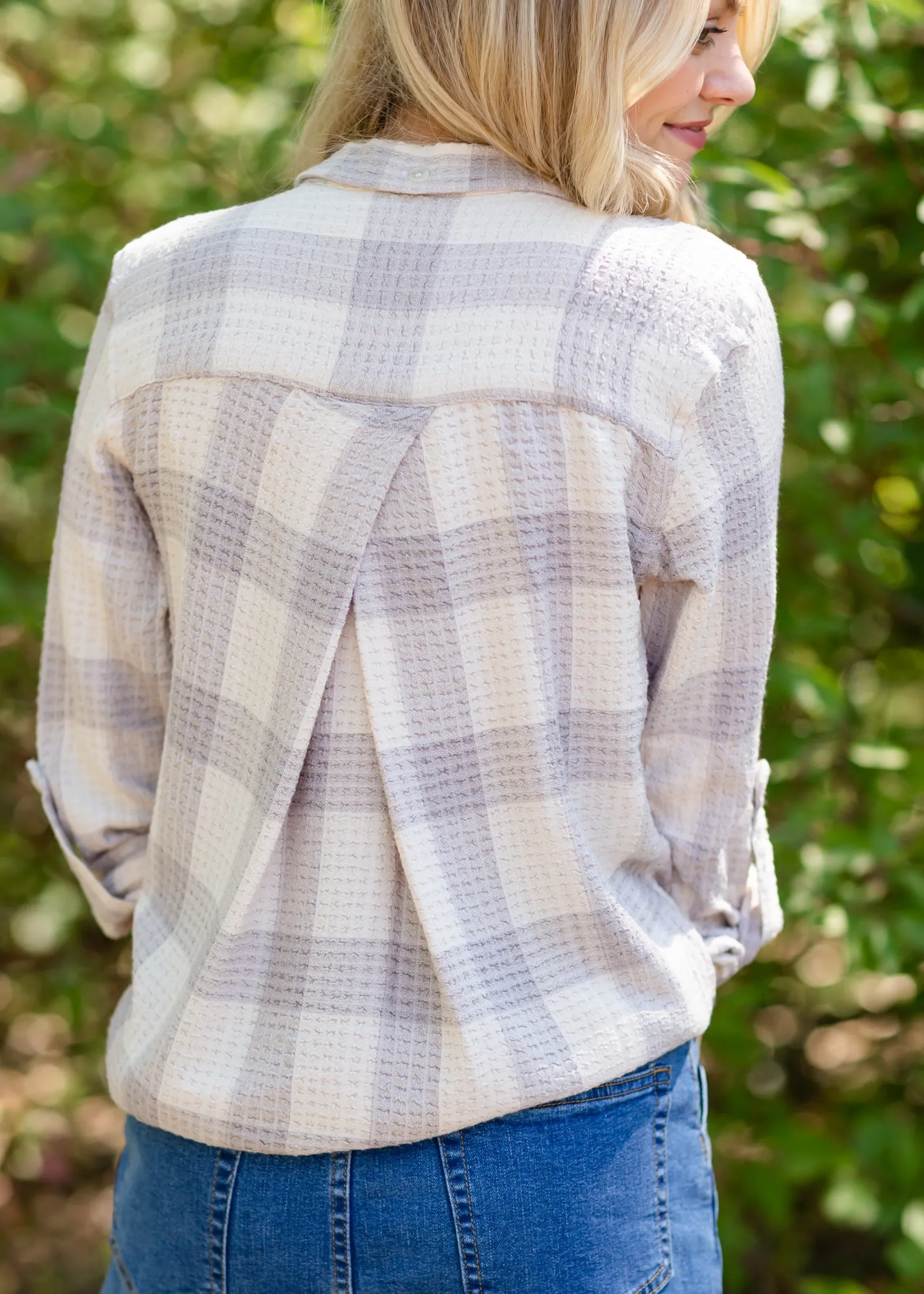 Wren Ivory Gray Button Up