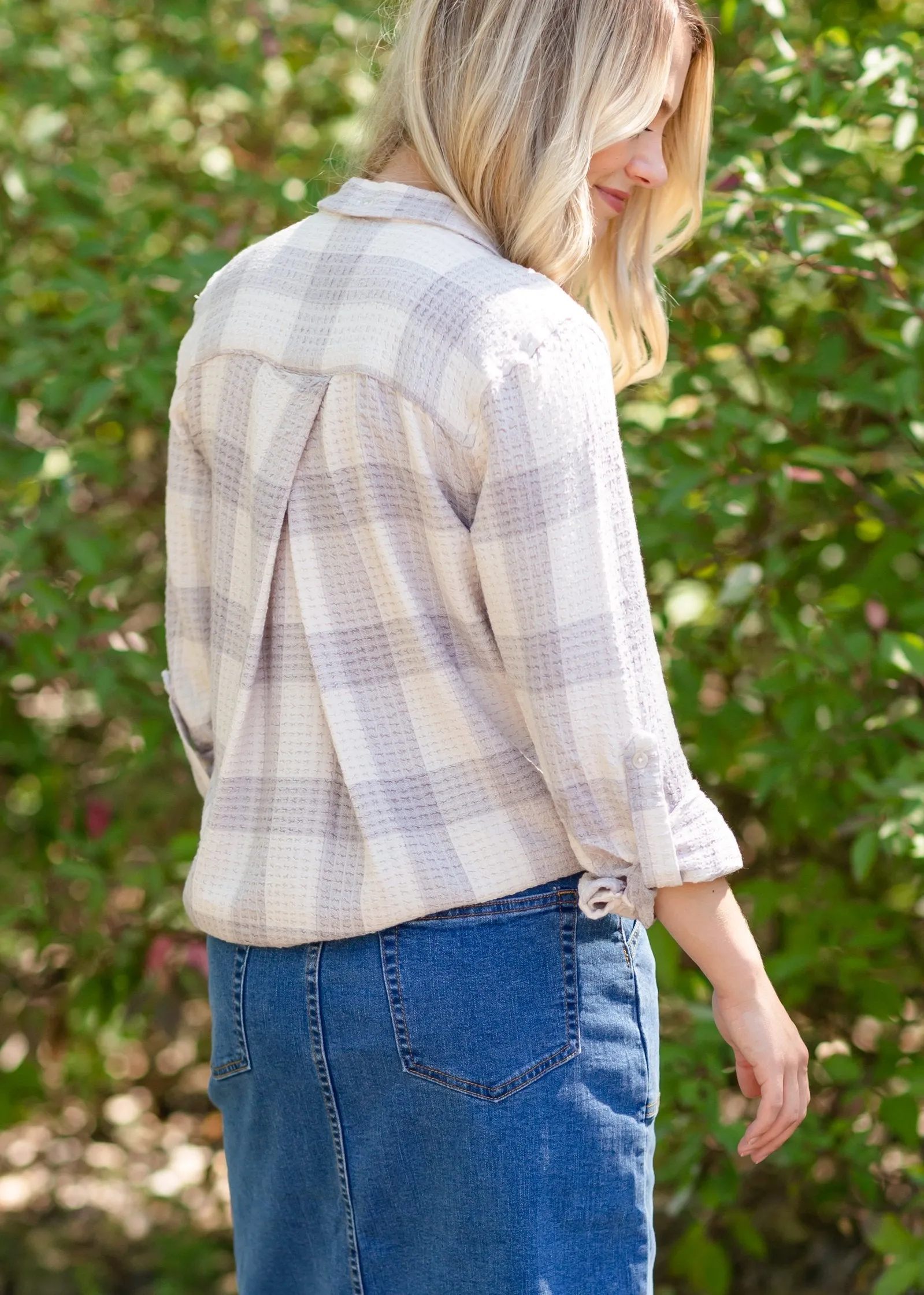 Wren Ivory Gray Button Up