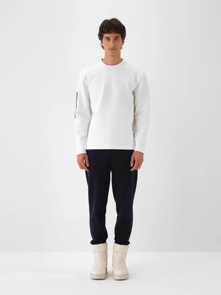 Xint Cotton Printed Off White Sweater