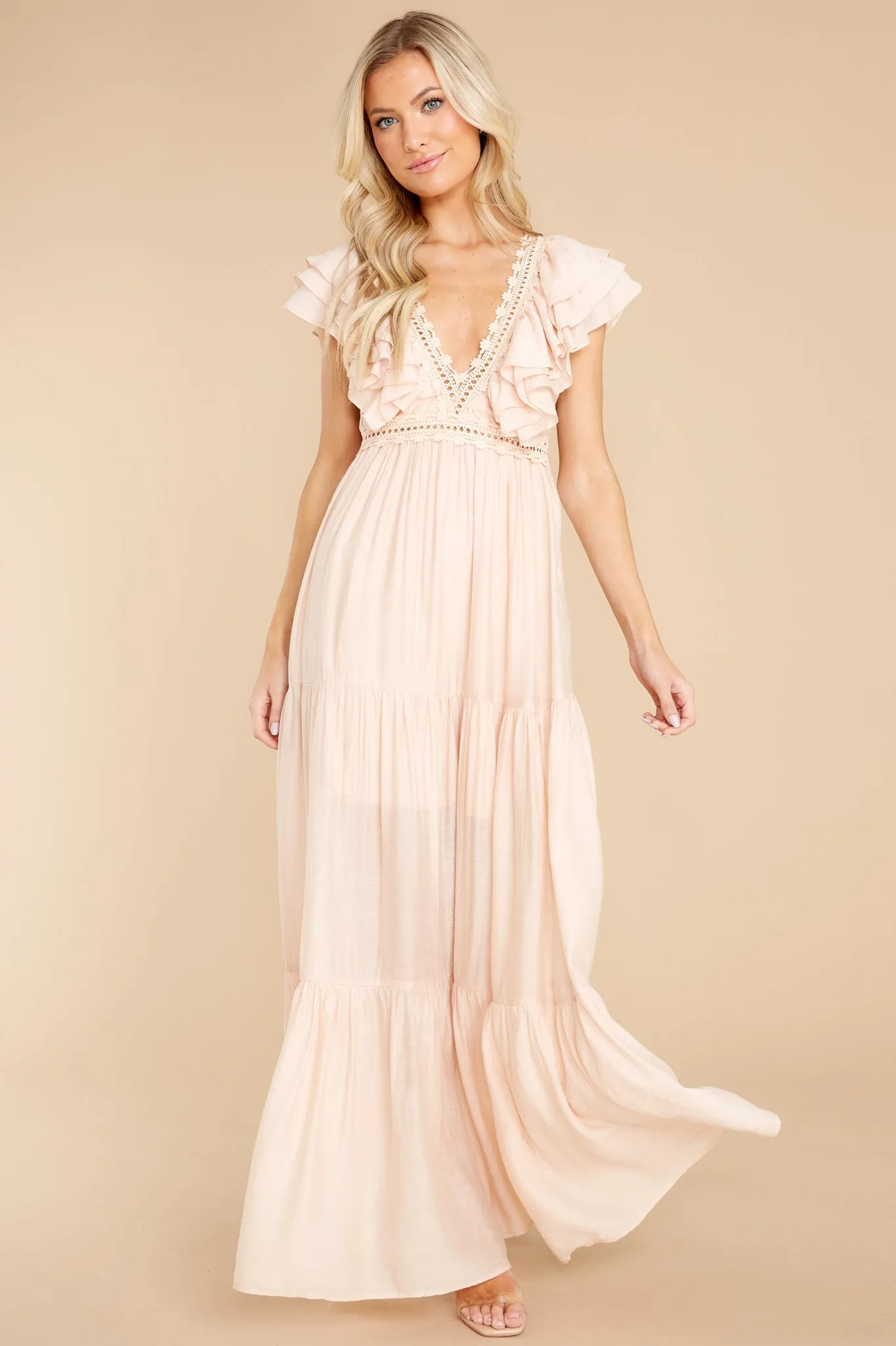 You Make It Better Light Blush Maxi Dress