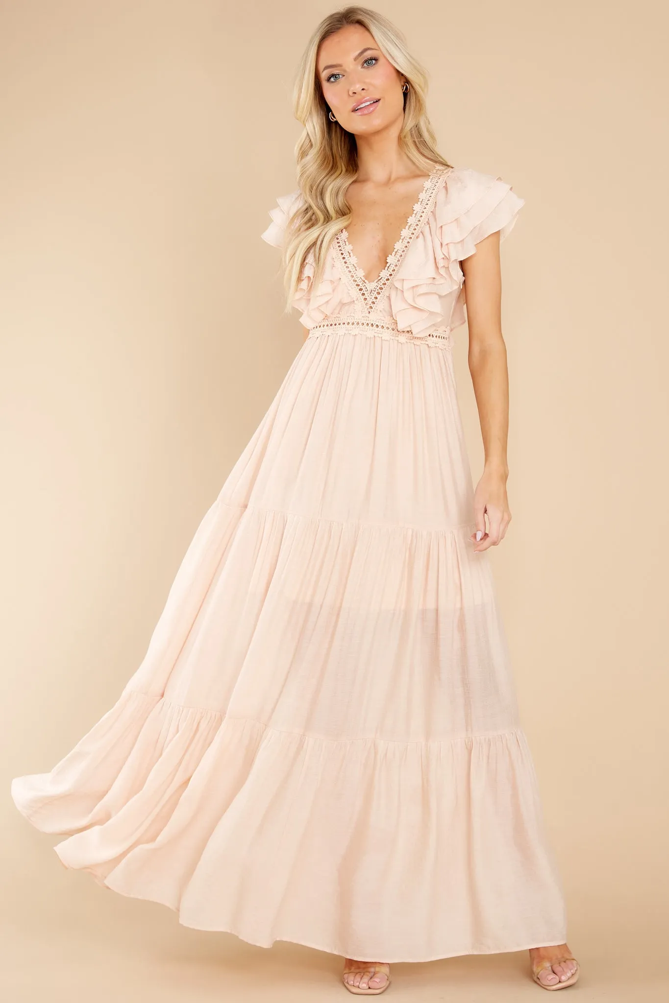 You Make It Better Light Blush Maxi Dress